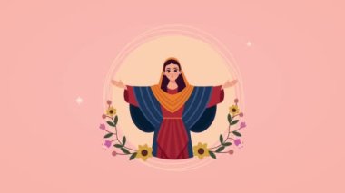 Kırmızı elbiseli Bakire Meryem