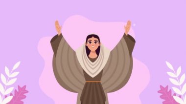 Kahverengi elbiseli Bakire Meryem