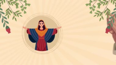 Kırmızı elbiseli Bakire Meryem