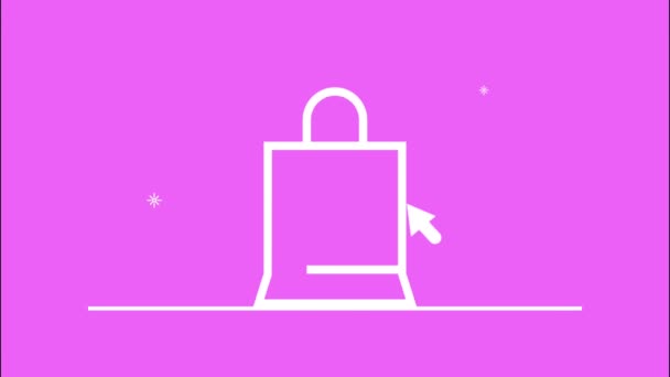 E-commerce technologie shopping bag animatie — Stockvideo