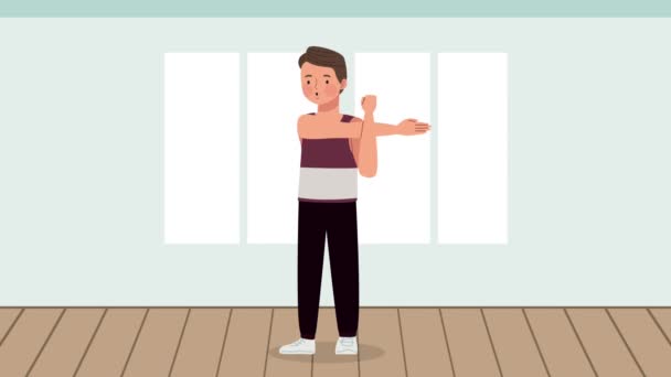 Homme athlète sport personnage animation — Video