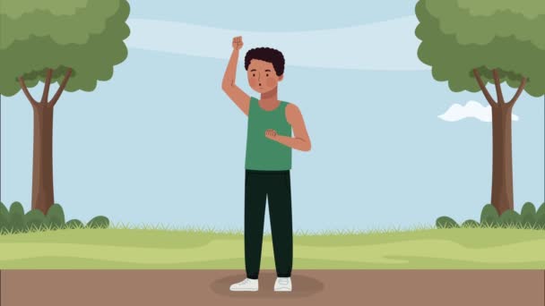 Animasi karakter olahraga atlet pria — Stok Video