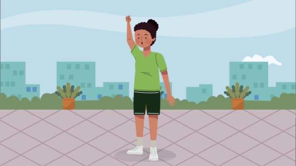 Atleta feminina personagem esportivo animação — Vídeo de Stock