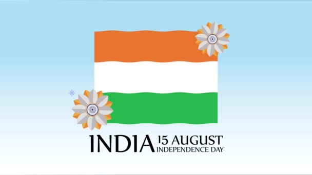 India independence day lettering animation — Stock Video