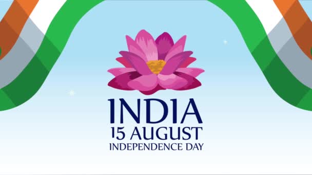 Анимация в честь Дня независимости Индии — стоковое видео