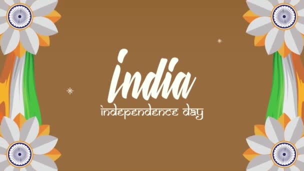 Animacja z okazji Dnia Niepodległości Indii — Wideo stockowe
