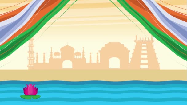 India fest dag med moskén — Stockvideo