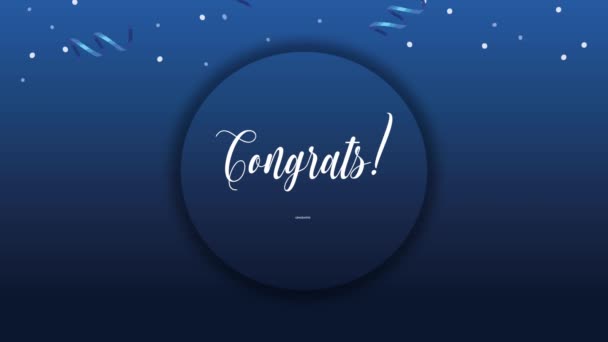 Congrats graduates celebration invitation animation — Stock Video