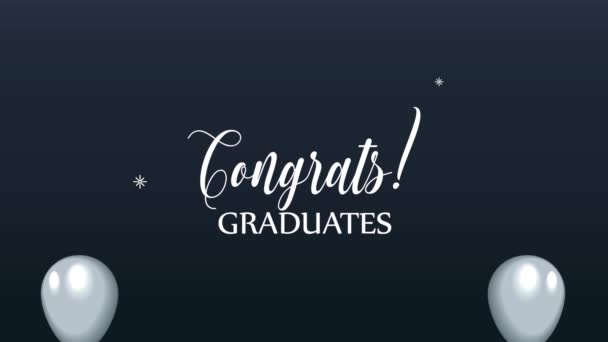 Tebrikler mezunlar kutlama davetiyesi animasyonu — Stok video