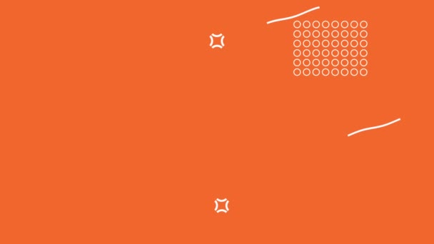 橙色孟菲斯风格的背景动画 — 图库视频影像