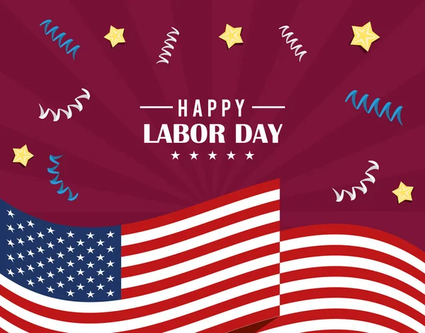 Happy labor day card — Stock Vector