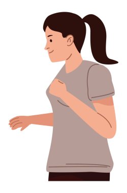 Genç kadın ayakta duruyor.