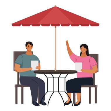 Çift garsonu arıyor.