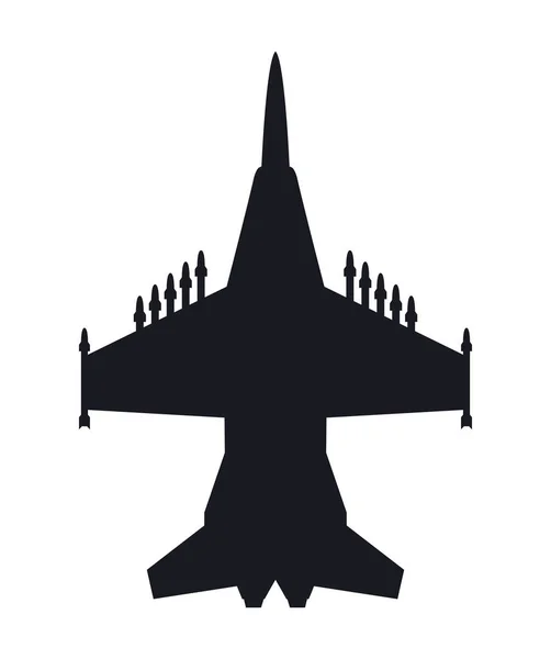 Avion de la force aérienne silhouette volante — Image vectorielle