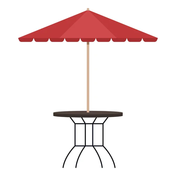 Tafelrestaurant met parasol — Stockvector