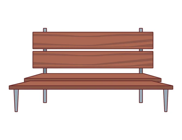 Trä bänk park stol — Stock vektor