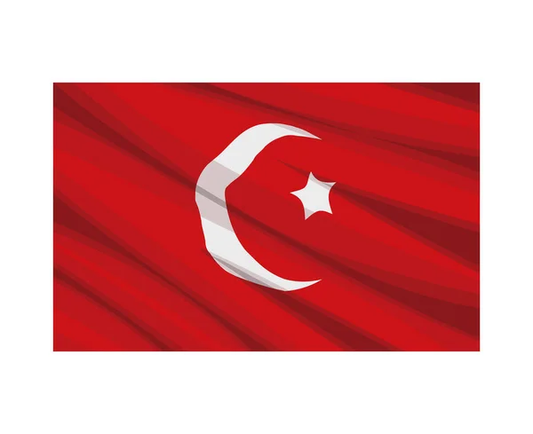 Turkey flag waving — Stock Vector