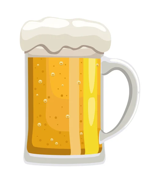 Kruik bier met schuim — Stockvector
