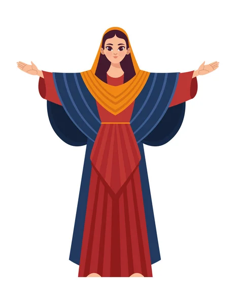 Virgen María Roja rezando — Vector de stock