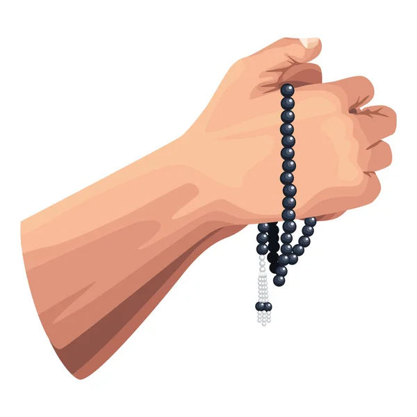 Muslim tangan dengan tasbih - Stok Vektor