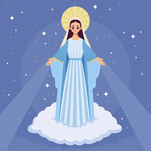 Santo Mary Mulher Menina Desenho Animado Religião Santo Ícone