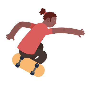 Afro patenci kız genç karakter