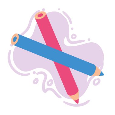 mavi ve pembe renkli kalem simgeleri