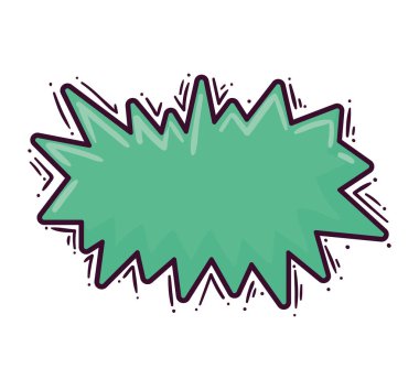 çizgi balon yeşil renk simgesi