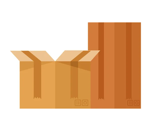 Karton Kutular Izole Edilmiş Simge Paketliyor — Stok Vektör