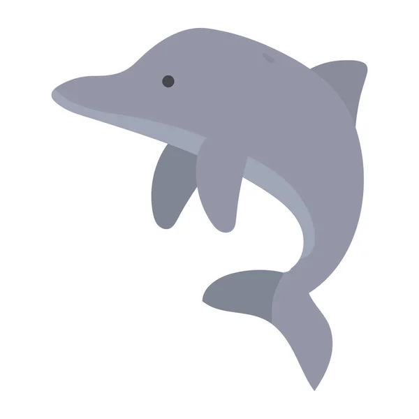 Delfín Divoké Zvíře Život Charakter — Stockový vektor
