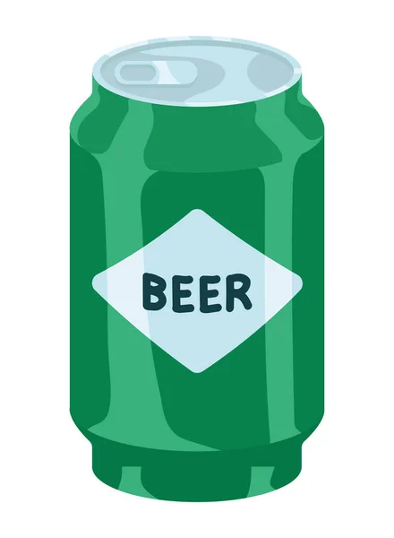 Bier Groen Blik Product Icoon — Stockvector