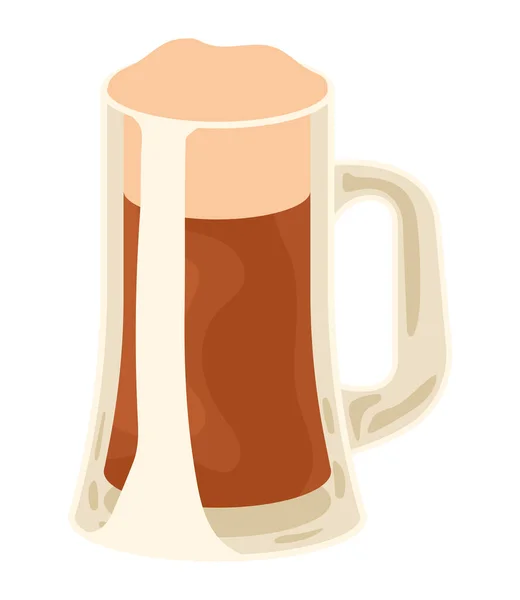 Pot Bière Avec Icône Mousse — Image vectorielle