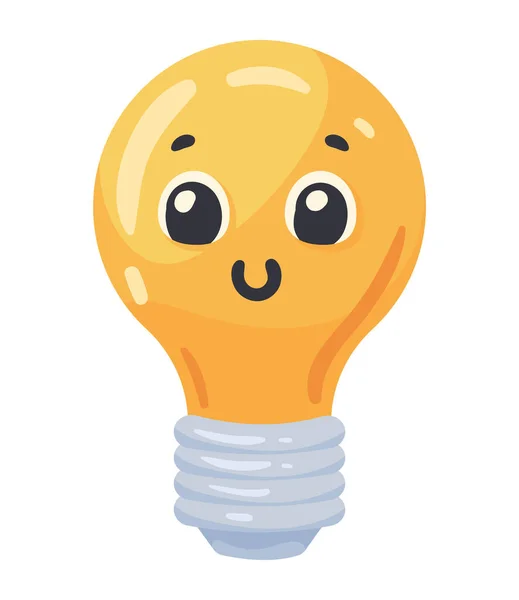 灯泡创意人物形象快乐图标 — 图库矢量图片