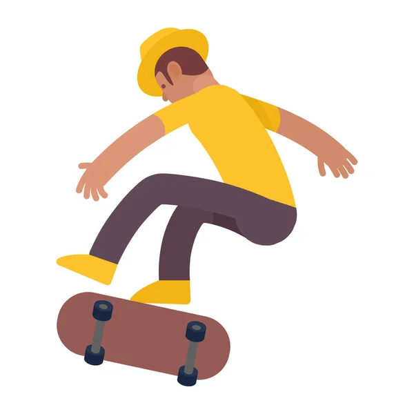 Skater Menino Vestindo Chapéu Personagem — Vetor de Stock