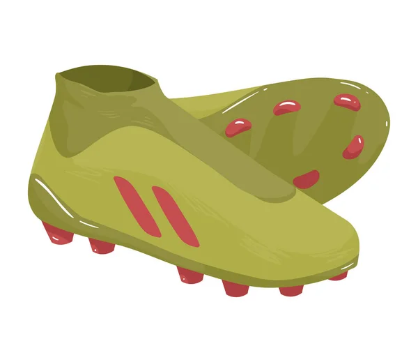 Verde Fútbol Deporte Zapatos Icono — Vector de stock