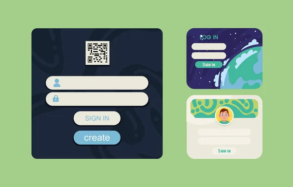 Drei Login Vorlagen — Stockvektor