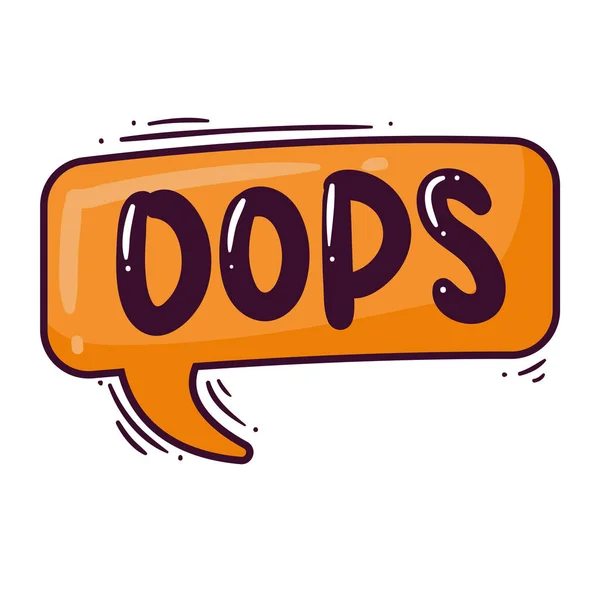 Oops Comic Expression Word Icon — Stock Vector