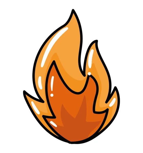 Flame Old School Tattoo Icon — Stock Vector