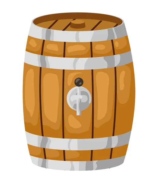Barril Madeira Cerveja Ícone Recipiente — Vetor de Stock
