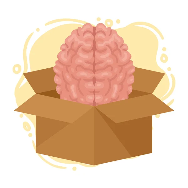Kutu Simgesindeki Yaratıcı Beyin — Stok Vektör