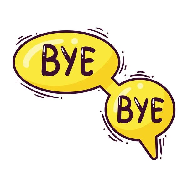 Bye Bye Ícone Expressão Cômica — Vetor de Stock