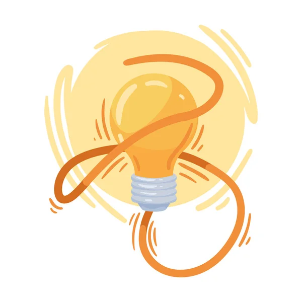 Bulb Orange Wire Icon — Stock Vector