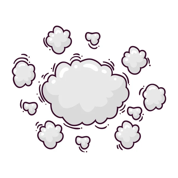Gray Expression Cloud Comic Icon — Stock Vector