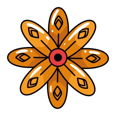 turuncu çiçek eski okul dövme simgesi