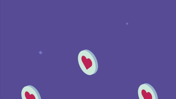 Corações Amor Padrão Animação Vídeo Animação — Vídeo de Stock