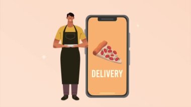 yemek dağıtım servisi animasyon harfi, 4k video animasyonu