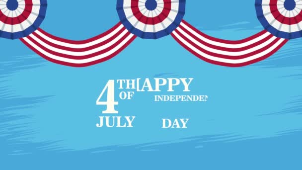 Feliz Independencia Día Letras Video Animado — Vídeo de stock