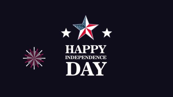 Šťastný Nása Den Nezávislosti Písmo Video Animované — Stock video