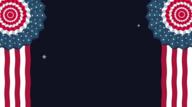 ABD bayrak amblemleri asılı çerçeve, 4k video animasyonu