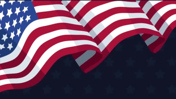Spojené Státy Americké Vlajka Video Animované — Stock video